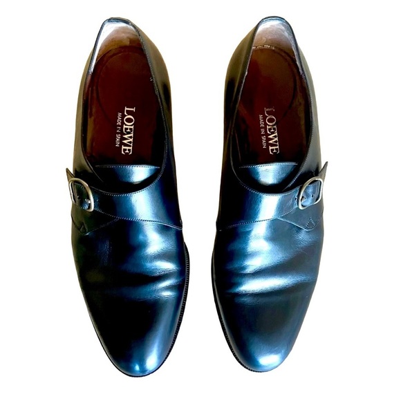 Loewe Black Leather Monk Strap Dress Shoes EU 44 US 11 main image 11